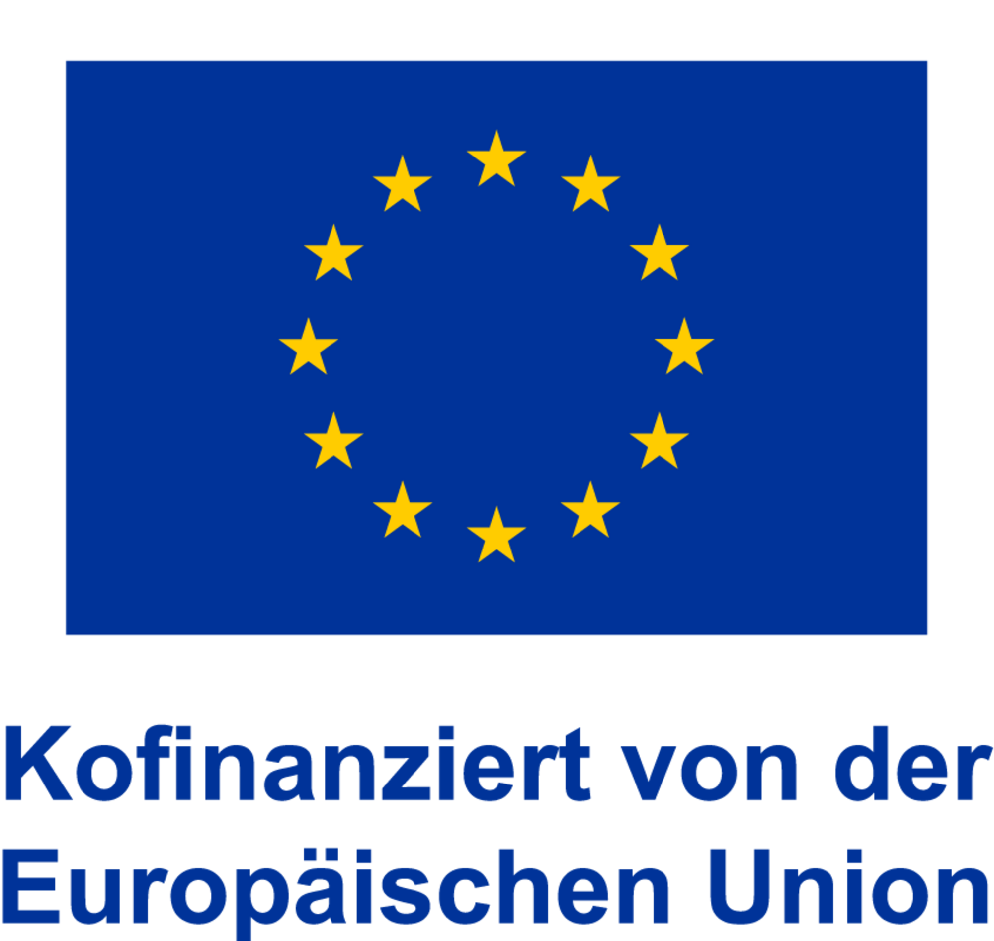 Blaues EU-Logo mit Sternen