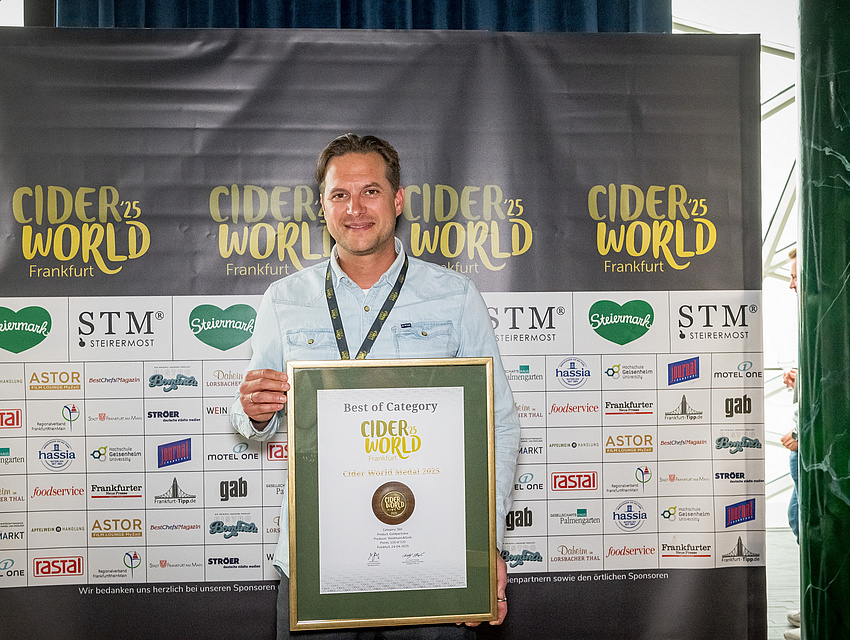 Norman Groh auf der Ciderworld 2025 mit einer Auszeichnung
