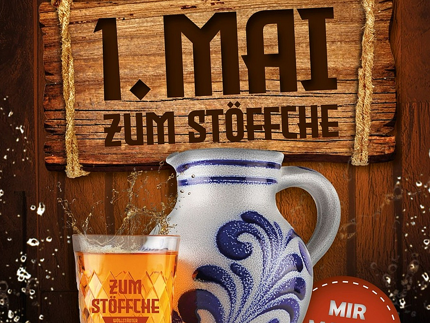 Plakat zur Eröffnung der Straußwirtschaft zum 1. Mai (Foto: Markus Breidenbach)