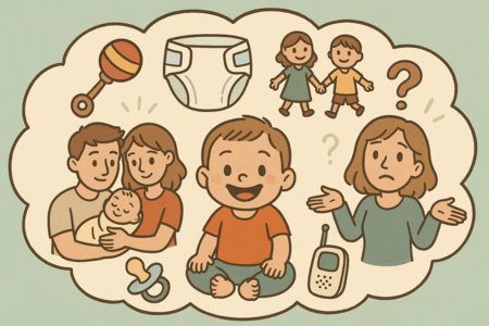 verschiedene Symbole Kinder, Eltern, Spielzeuge