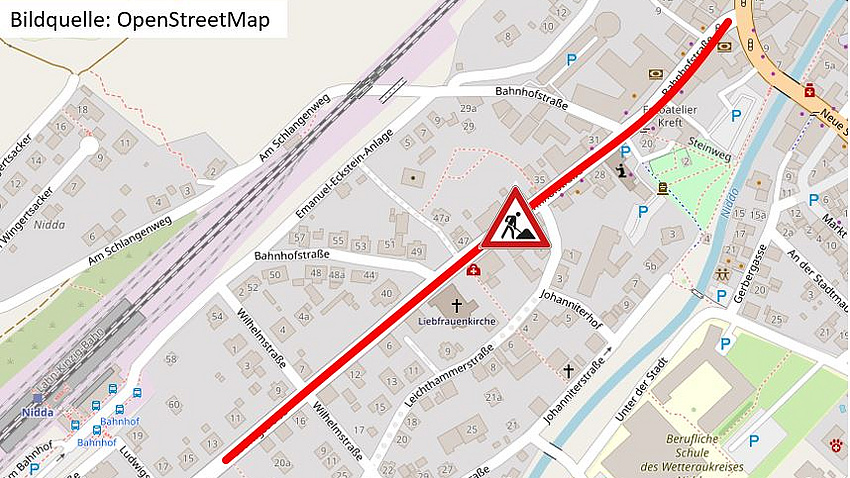 Eine Grafik zeigt die Sperrung auf einer Karte.