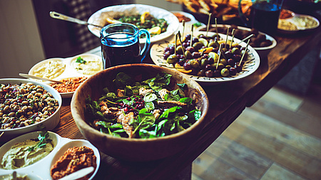 verschiedene exotische Gerichte