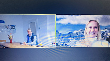Videokonferenz mit zwei Teilnehmern