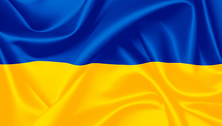 Eine Flagge der Ukraine.
