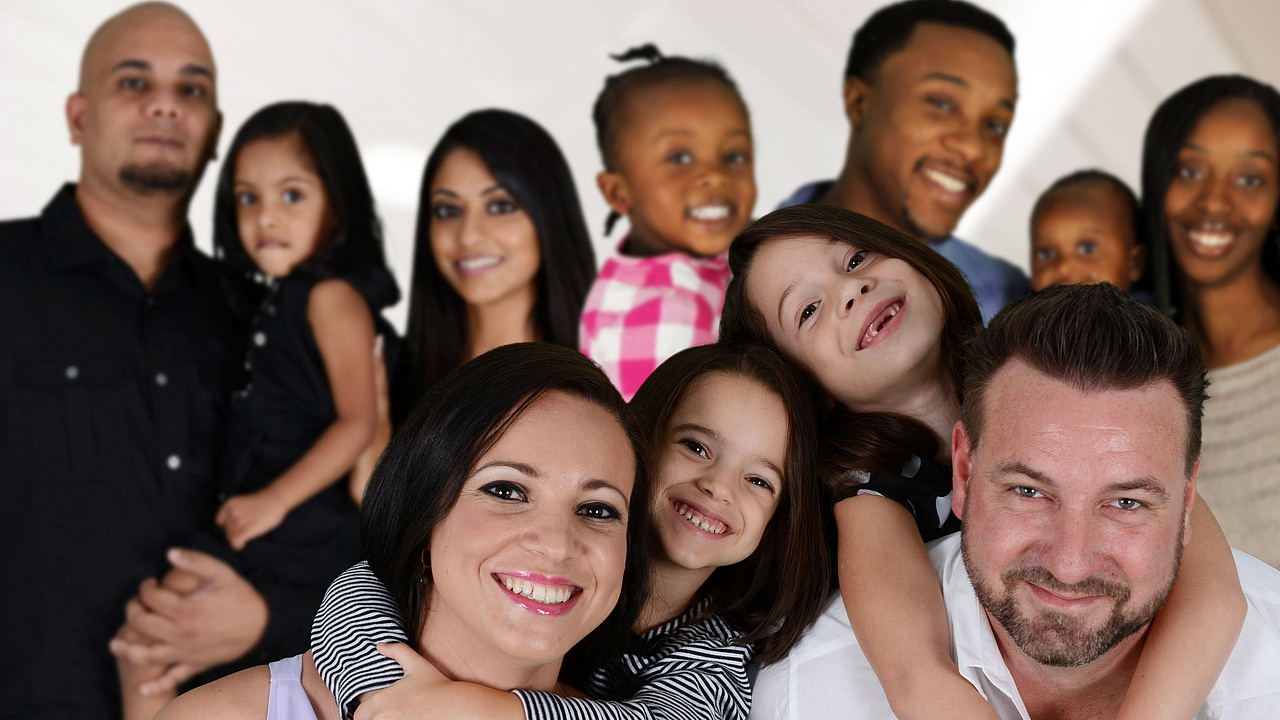 Viele Menschen möglicherweise Patchworkfamilien