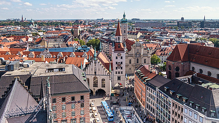 Ausblick auf den Marienplatz in München