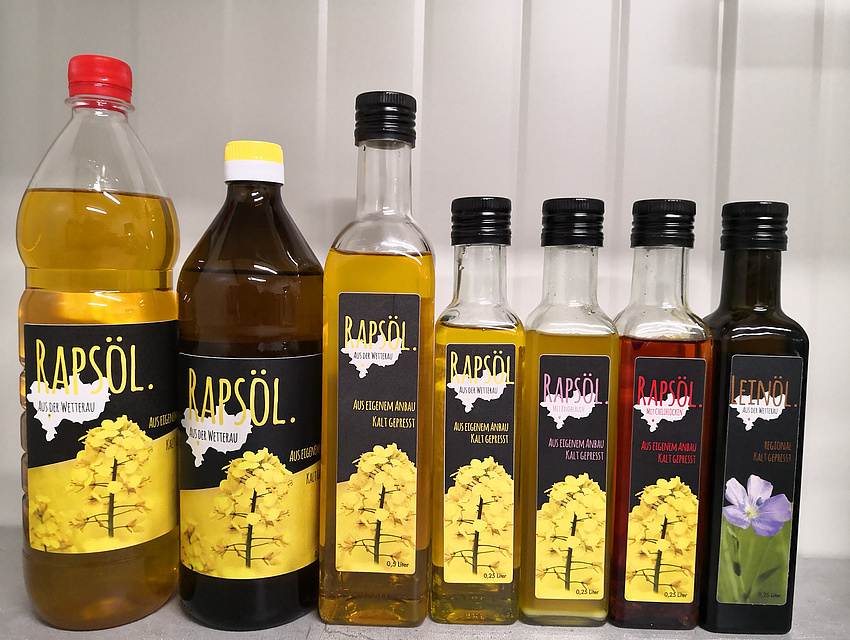 die verschiedenen Rapsöle sowie Leinöl
