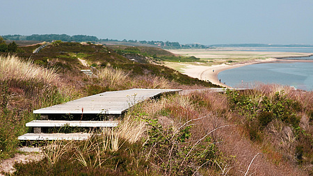 Ein Bretterweg führt über die Dünen zum Strand auf Sylt