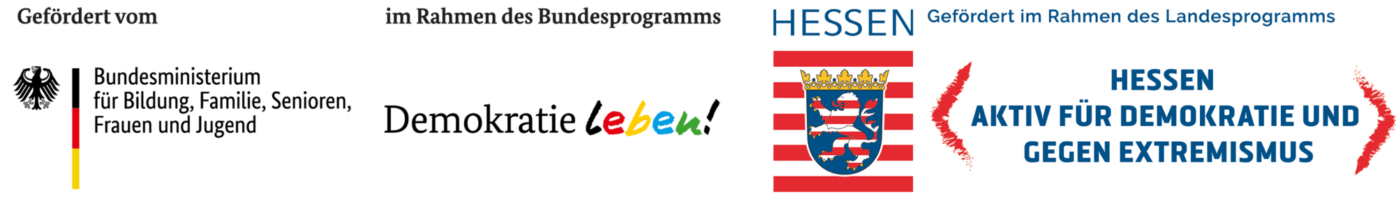 Logokombination Demokratie leben und Land Hessen
